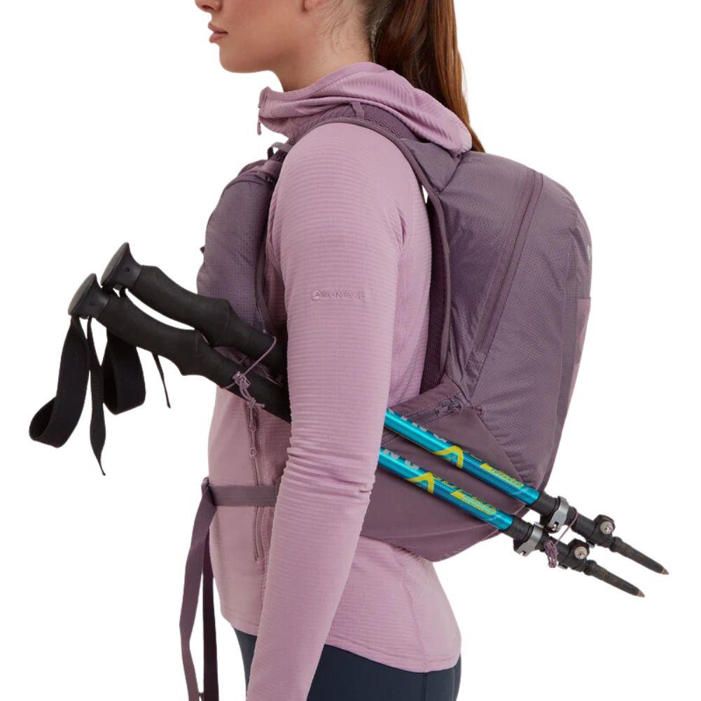 Montane Women&#39;s Trailblazer 16L Backpack (Moonscape) poles on the side