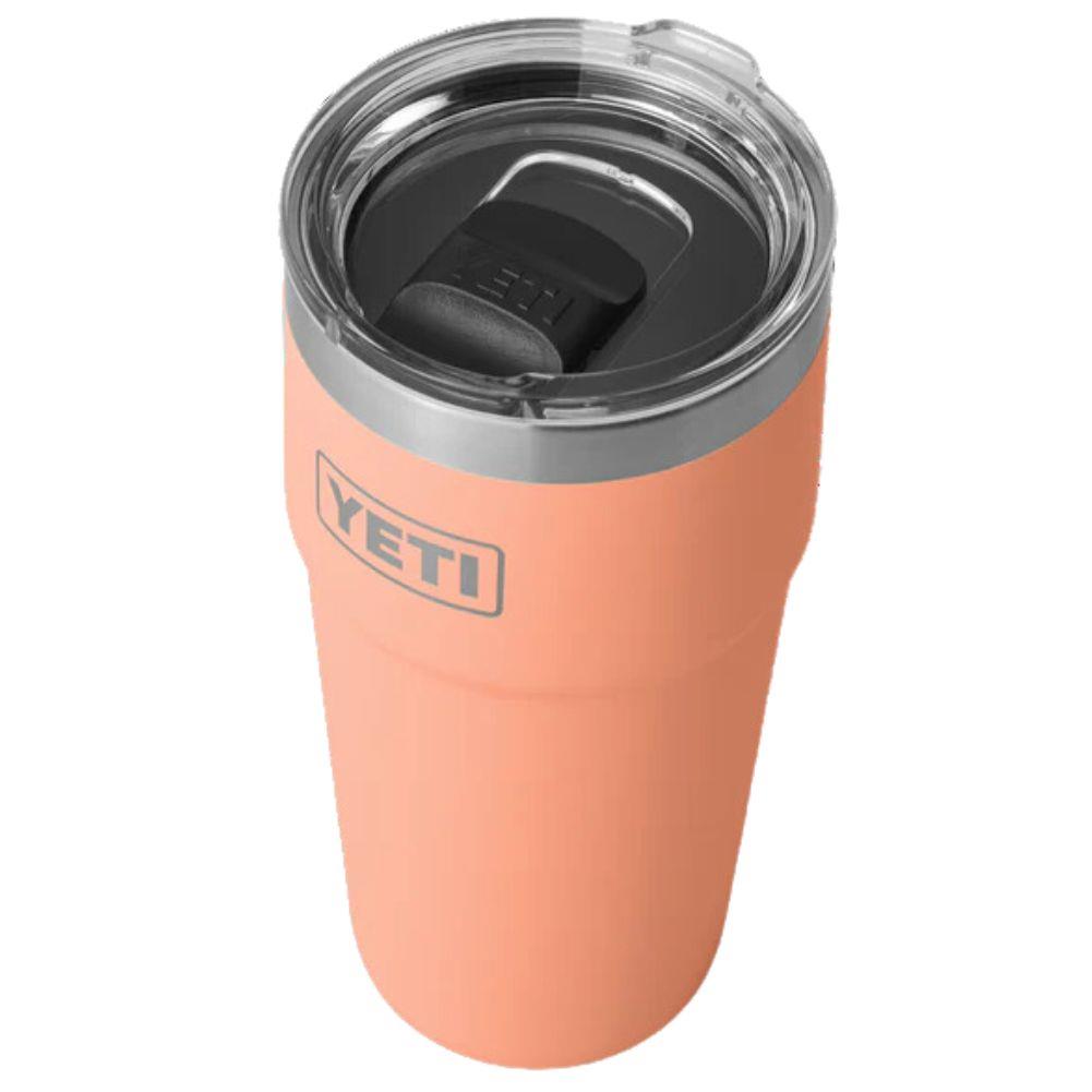 Yeti Rambler 20 oz (591 ml) Stackable Cup (Lowcountry Peach) top abngle