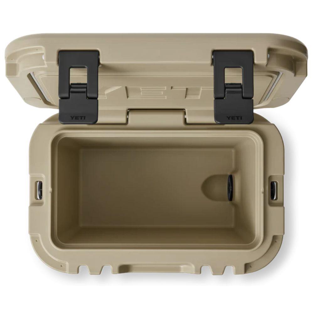 Yeti Roadie 15 Cool Box (Tan) lid open 