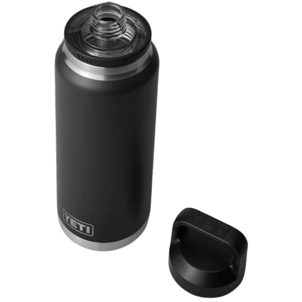 Yeti Rambler 36 oz (1065 ml) Bottle With Chug Cap (Black) lid off