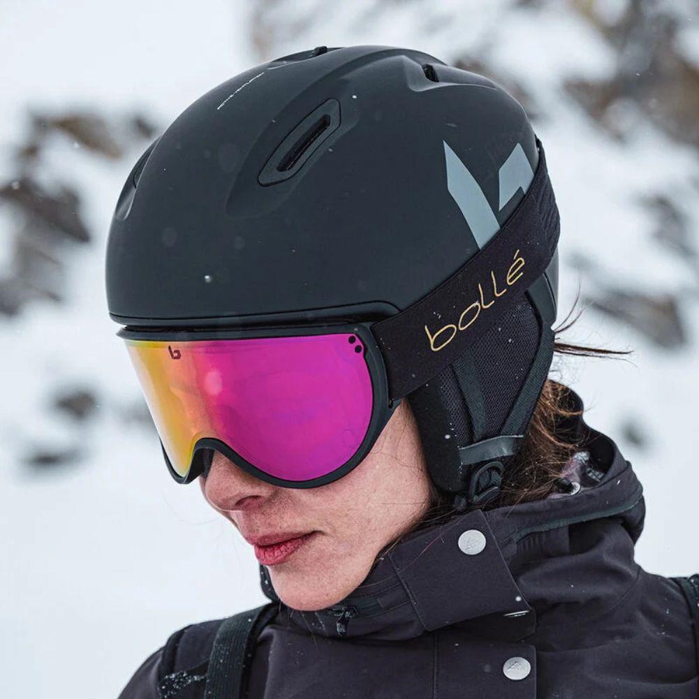 Bollé Women&#39;s Blanca Ski Goggles (Black Matte/Rose Gold) - Cat 2 - Front