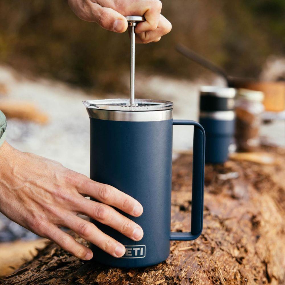 Yeti Rambler 34 oz French Press (Tropical Pink) being used