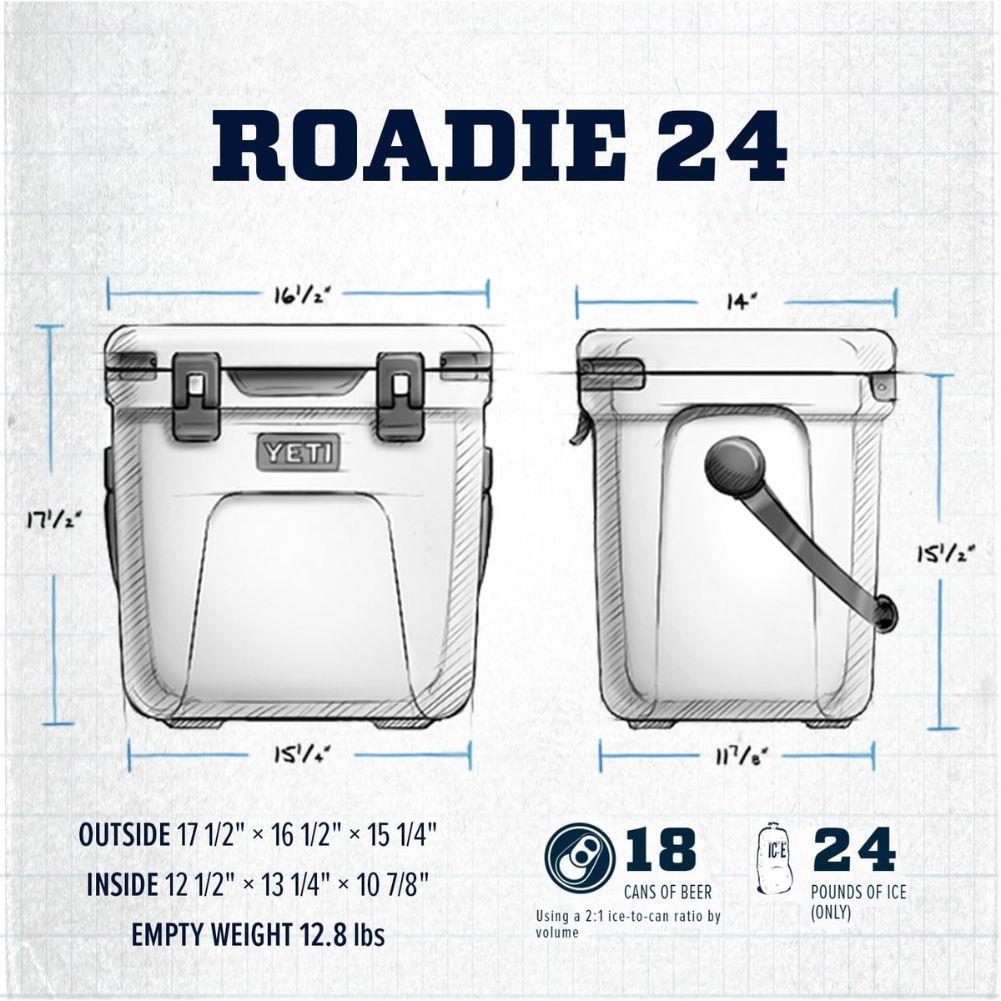 Yeti Roadie 24 Cool Box (Charcoal) measurements