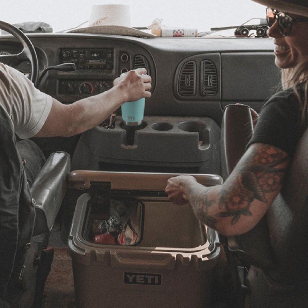 Yeti Roadie 24 Cool Box (Agave Teal) being used