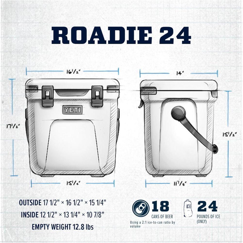 Yeti Roadie 24 Cool Box (Agave Teal) measurements