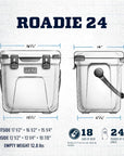 Yeti Roadie 24 Cool Box (Agave Teal) measurements