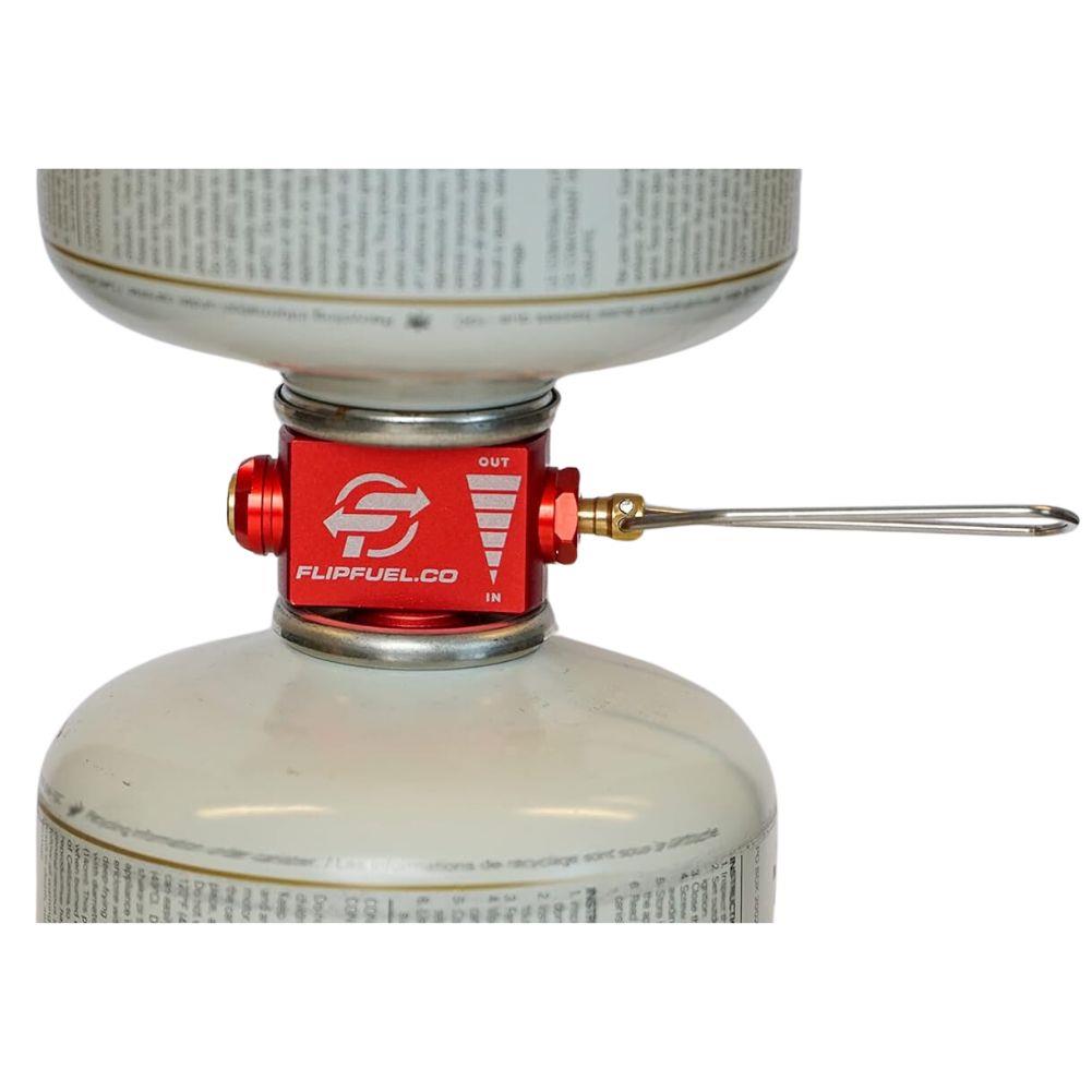 FlipFuel Fuel Transfer Device Gas Refill Adapter being used