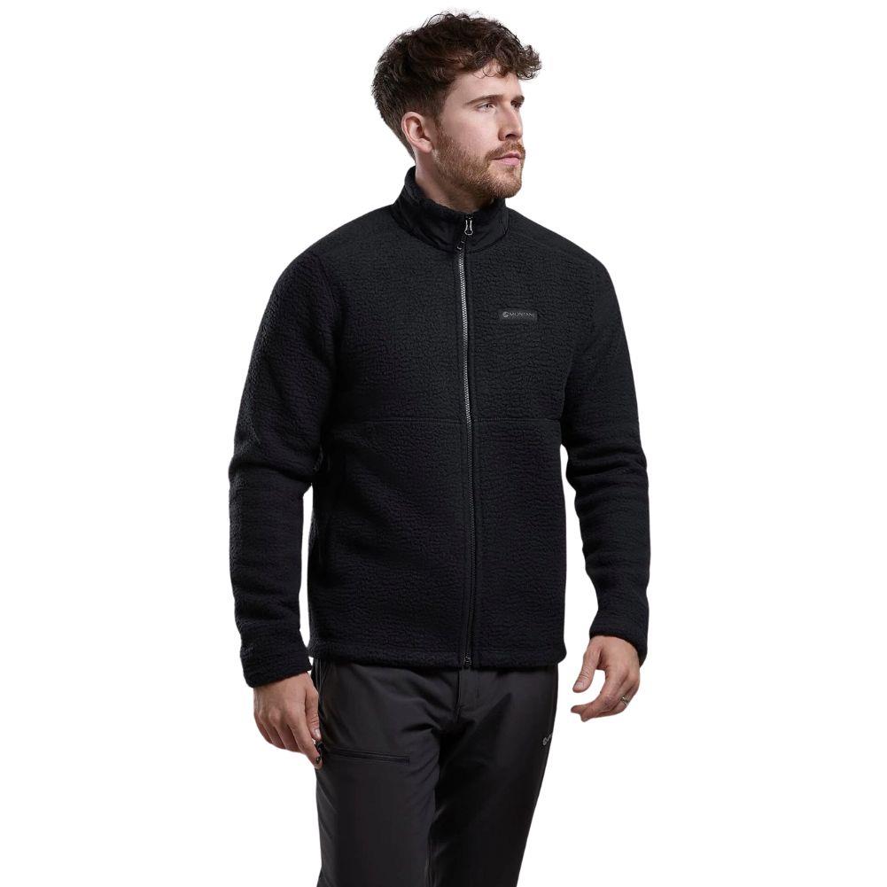 Montane Men's Chonos Fleece Jacket (Black) model starting to walk