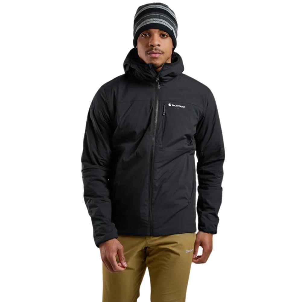 Montane Men&#39;s Fireball Hooded Insulated Jacket (Black) model walking