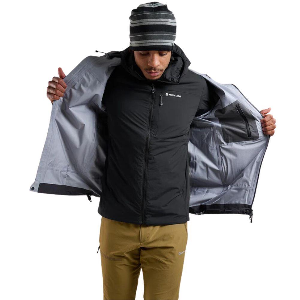 Montane Men&#39;s Fireball Hooded Insulated Jacket (Black) opening jacket
