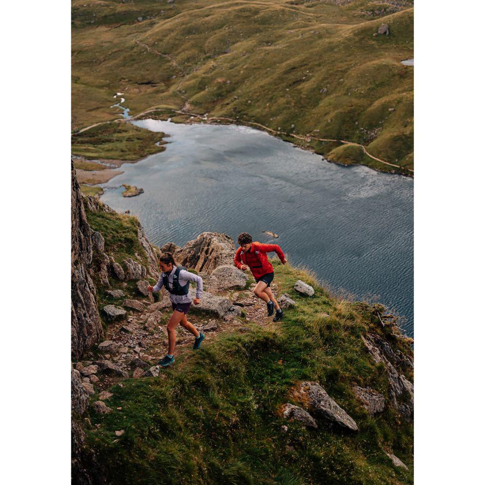 Montane Men's Featherlite Windproof Jacket (Acer Red) running along ide