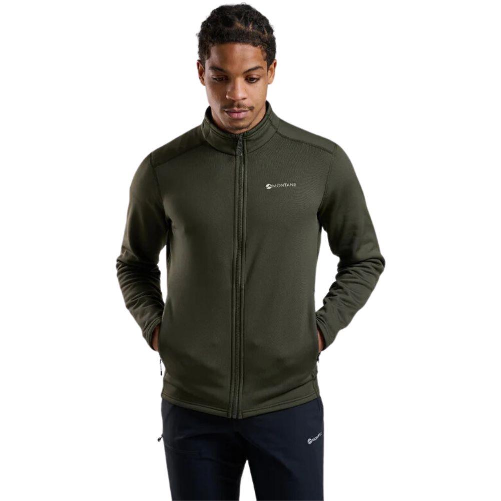 Montane Men's Fury Fleece Jacket (Green Oak) hands in pocket