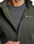 Montane Men's Fury Fleece Jacket (Green Oak) zipping up close