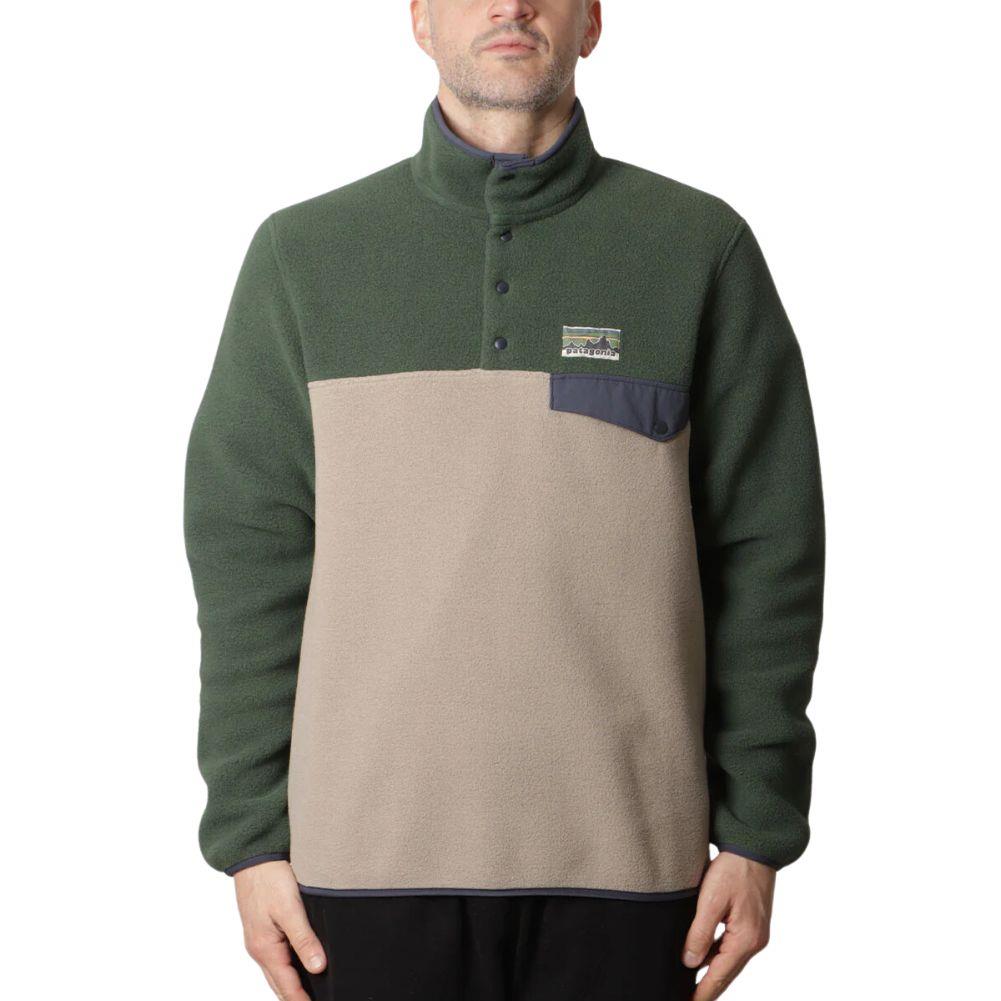 Patagonia Men's Lightweight Synchilla Snap-T Fleece Pullover (Seabird Grey) close up