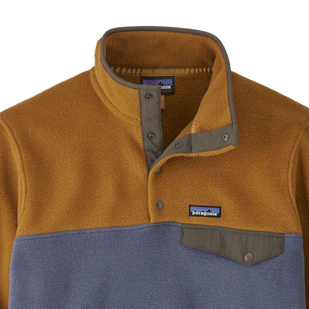 Patagonia Men's Lightweight Synchilla Snap-T Fleece Pullover (Shelter Brown) collar