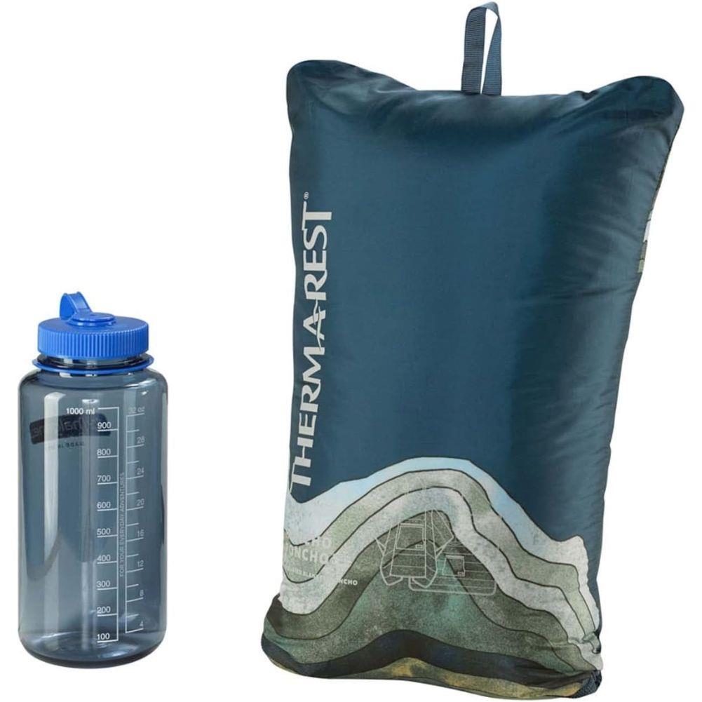 Therm-A-Rest Honcho Poncho (Topo Wave Print) packed up