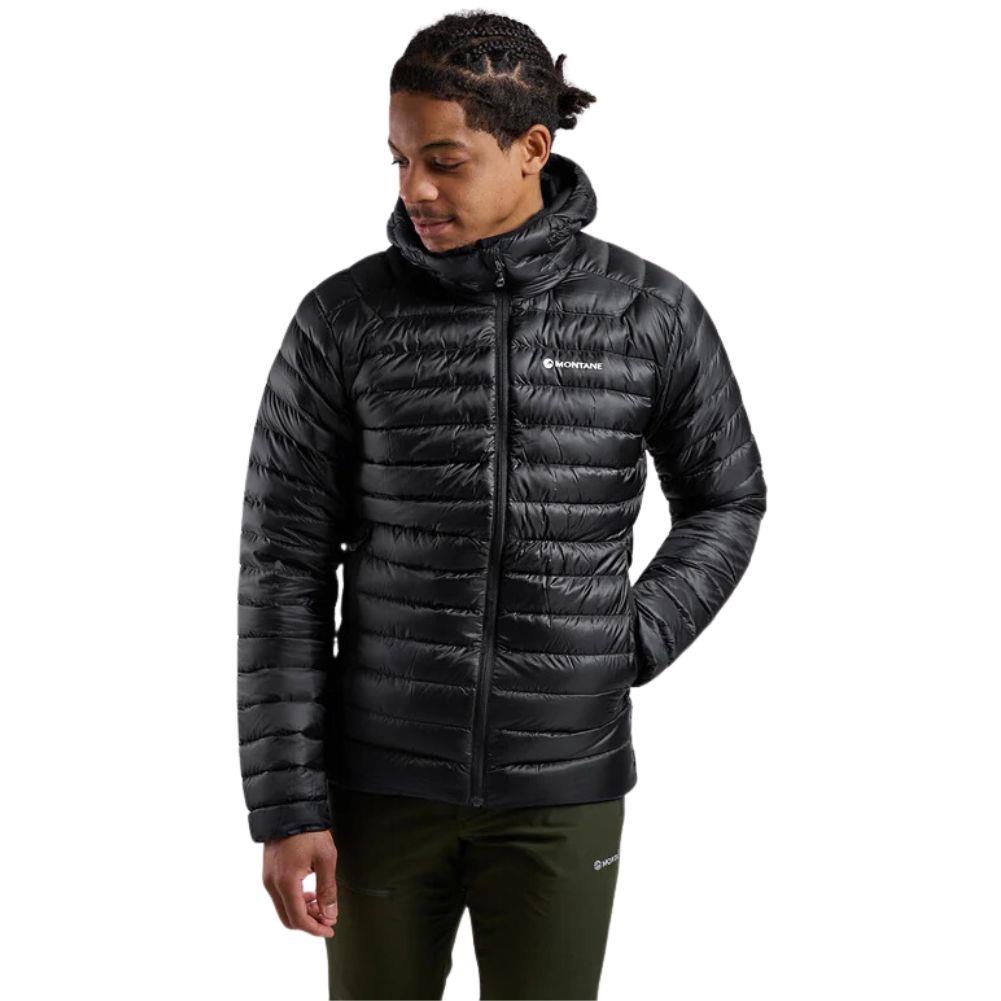 Montane Men's Anti-Freeze Hooded Down Jacket (Black) pose