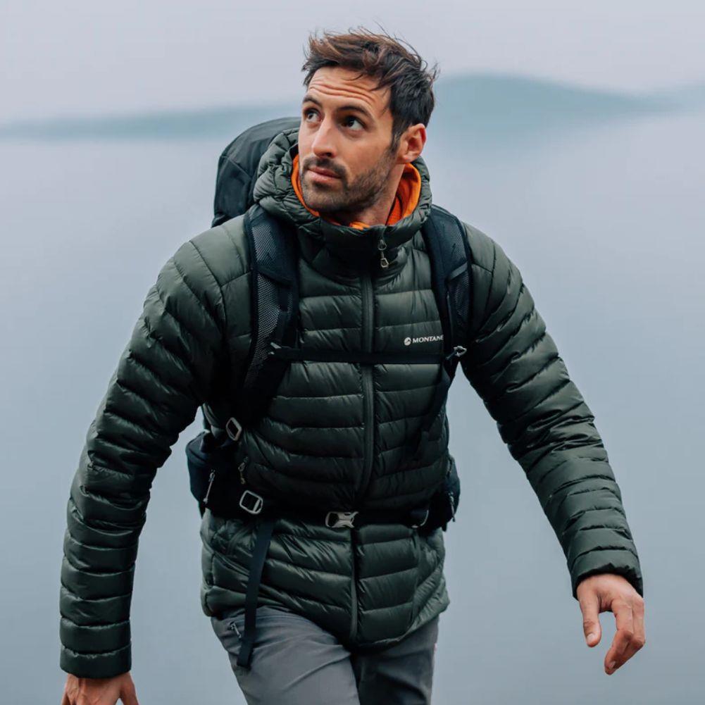 Montane Men's Anti-Freeze Packable Hooded Down Jacket (Oak Green) walking
