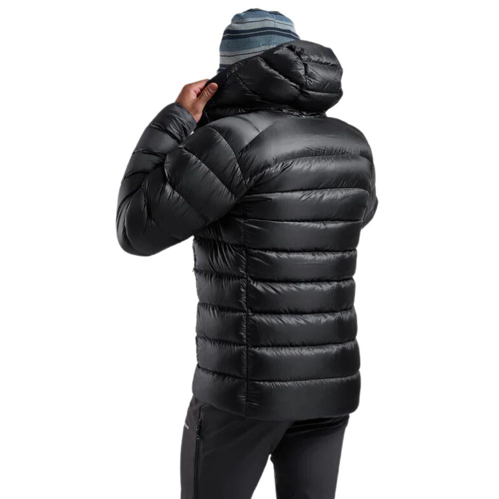 Montane Men&#39;s Anti-Freeze XT Hooded Down Jacket (Black) hood going up