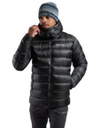 Montane Men's Anti-Freeze XT Hooded Down Jacket (Black) posing