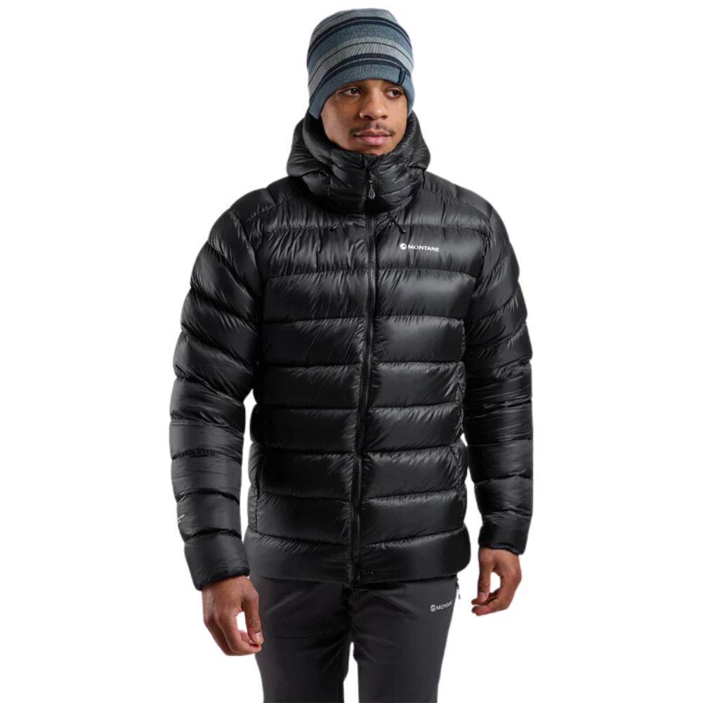 Montane Men&#39;s Anti-Freeze XT Hooded Down Jacket (Black) looking away