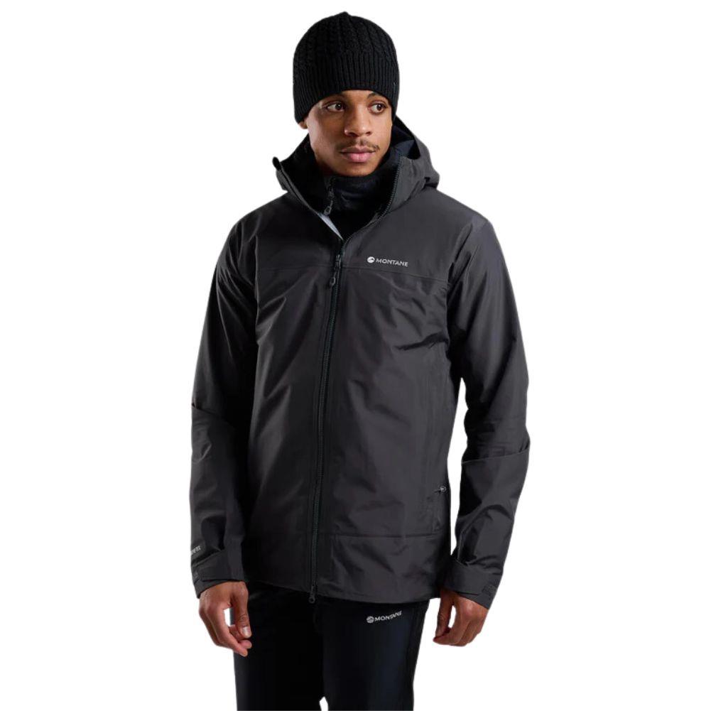 Montane Men&#39;s Phase Goretex Waterproof Jacket (Midnight Grey) posing