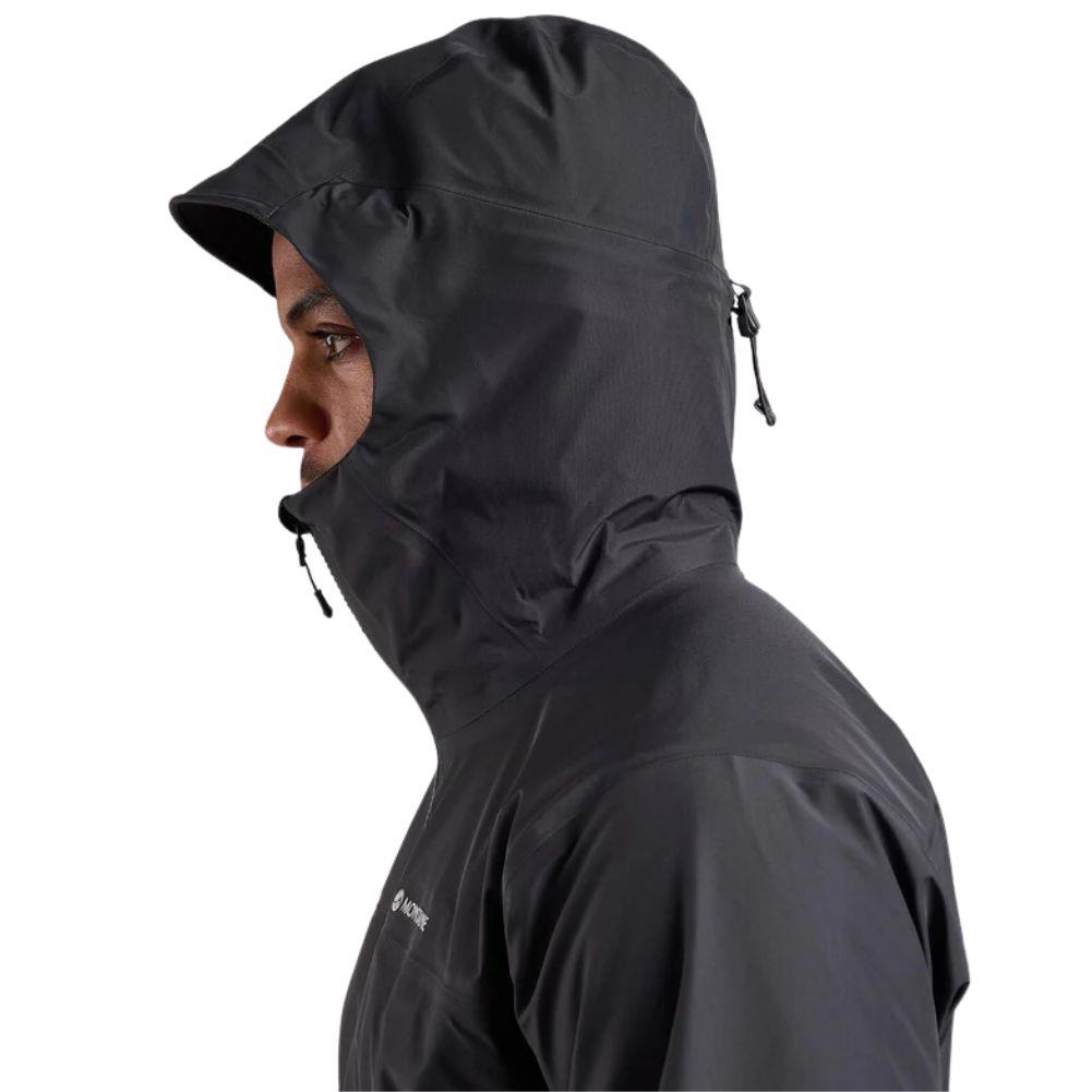 Montane Men&#39;s Phase Goretex Waterproof Jacket (Midnight Grey) hood up