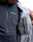 Montane Men's Phase Goretex Waterproof Jacket (Midnight Grey) inside pocket