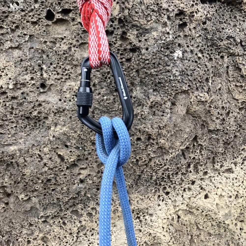 Black Diamond Hotforge Screwgate Carabiner (Grey) being used