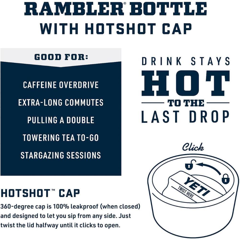 Yeti Rambler 12 oz (354 ml) Bottle With Hotshot Cap (Tropical Pink) good for