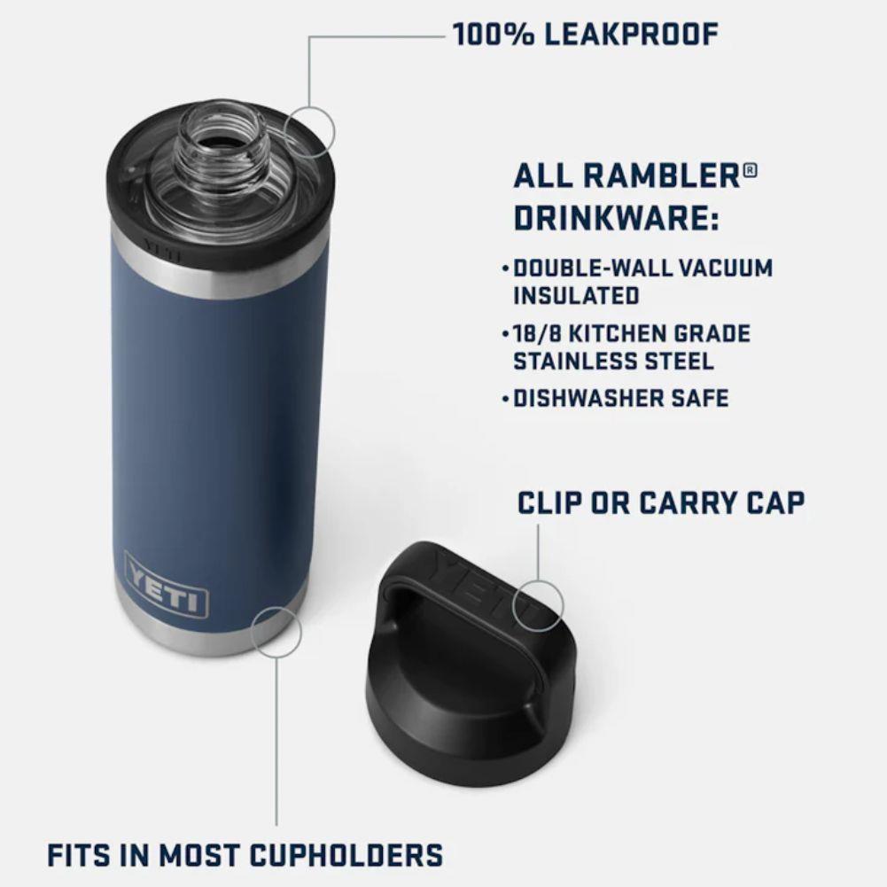 Yeti Rambler 18 OZ (532 ml) Bottle With Chug Cap (Black) leakproof