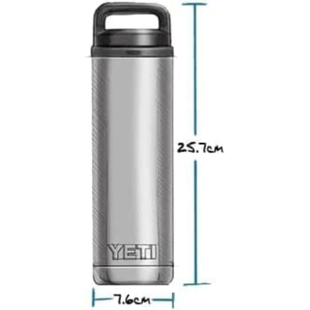 Yeti Rambler 18 OZ (532 ml) Bottle With Chug Cap (Black) measurements