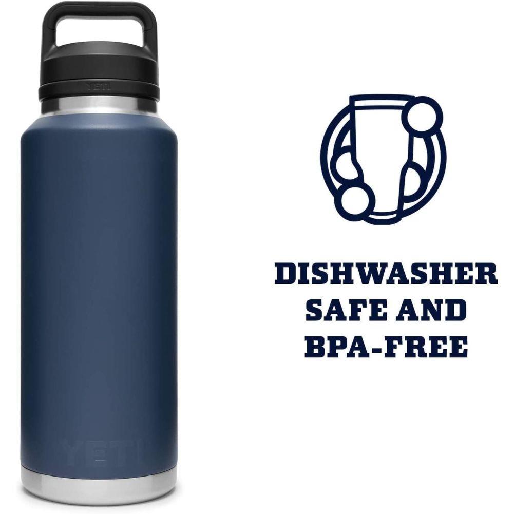 Yeti Rambler 46 OZ Bottle With Chug Cap (Navy) dishwash