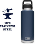 Yeti Rambler 46 OZ Bottle With Chug Cap (Navy) steel