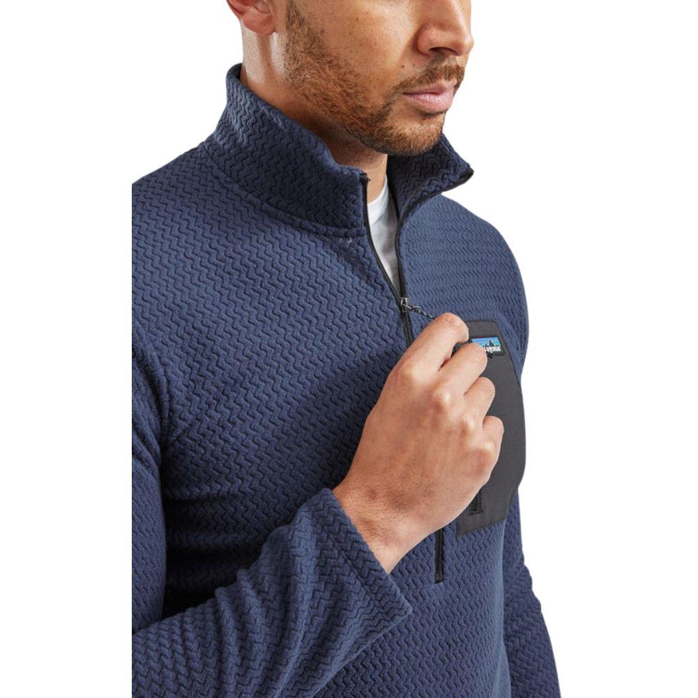 Patagonia Men&#39;s R1 Air Zip-Neck (New Navy) more zipper
