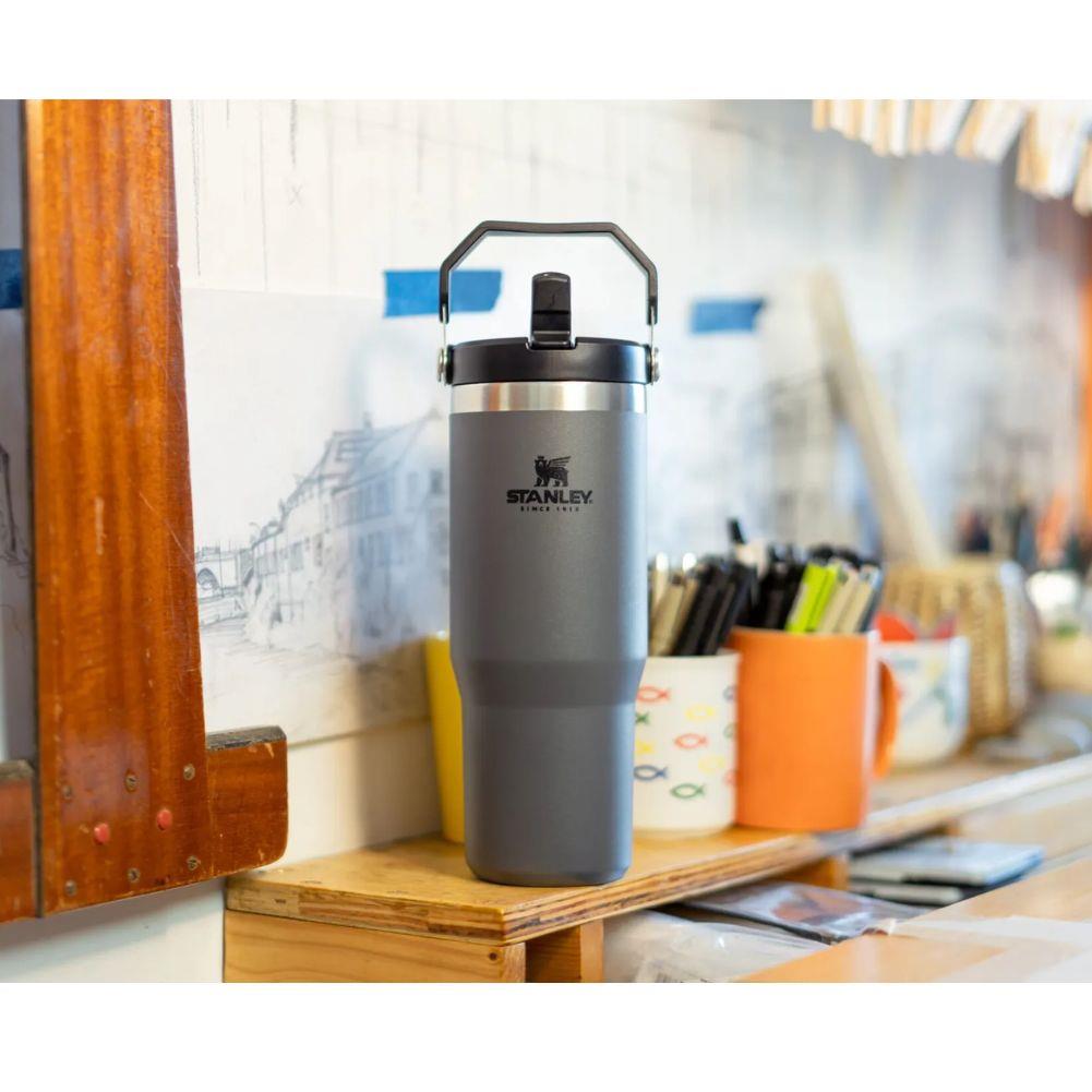 Stanley Iceflow Flip Straw Tumbler 890ML (Charcoal)on shelf