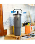 Stanley Iceflow Flip Straw Tumbler 890ML (Charcoal)on shelf