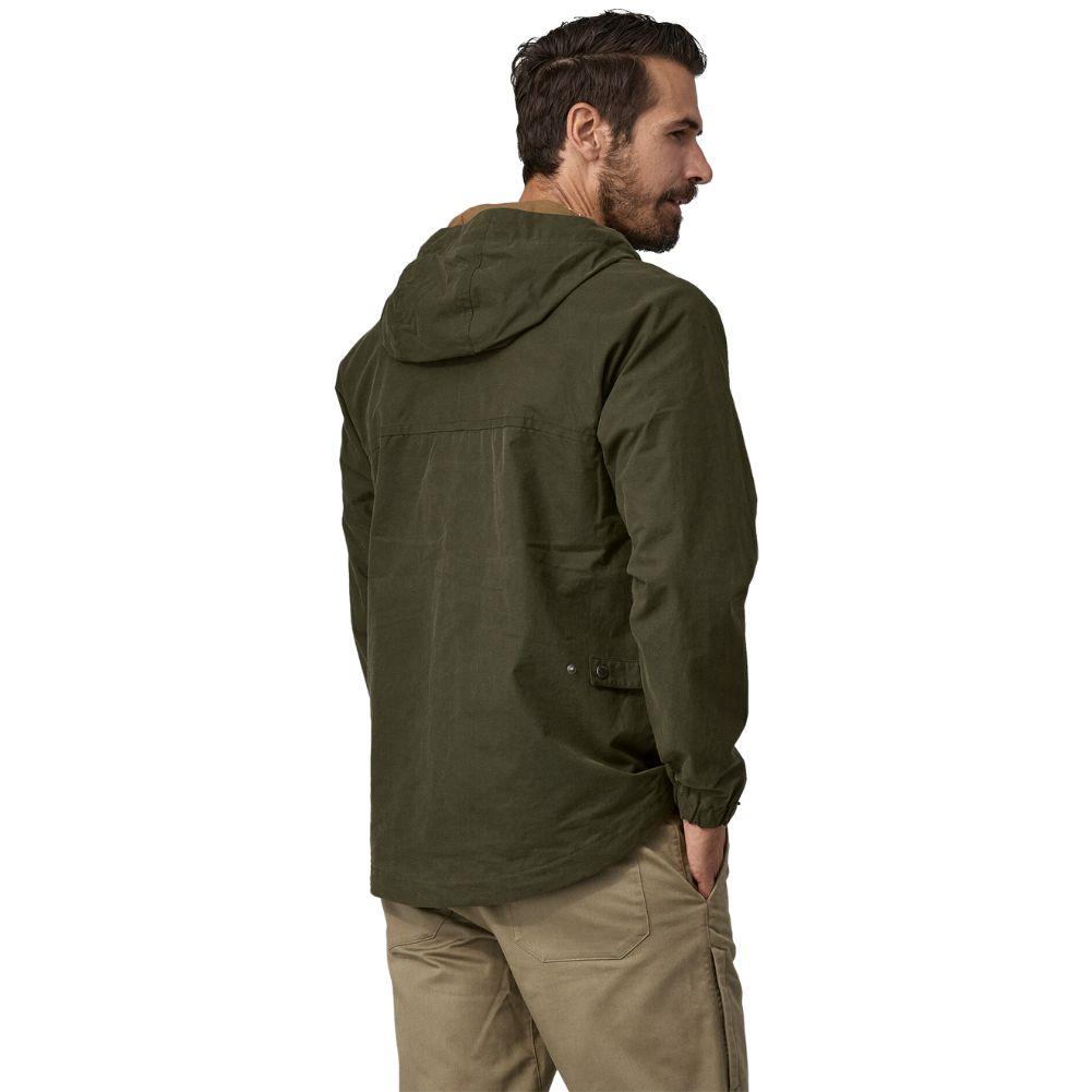 Patagonia Men's Waxed Cotton Jacket (Basin Green) male back model