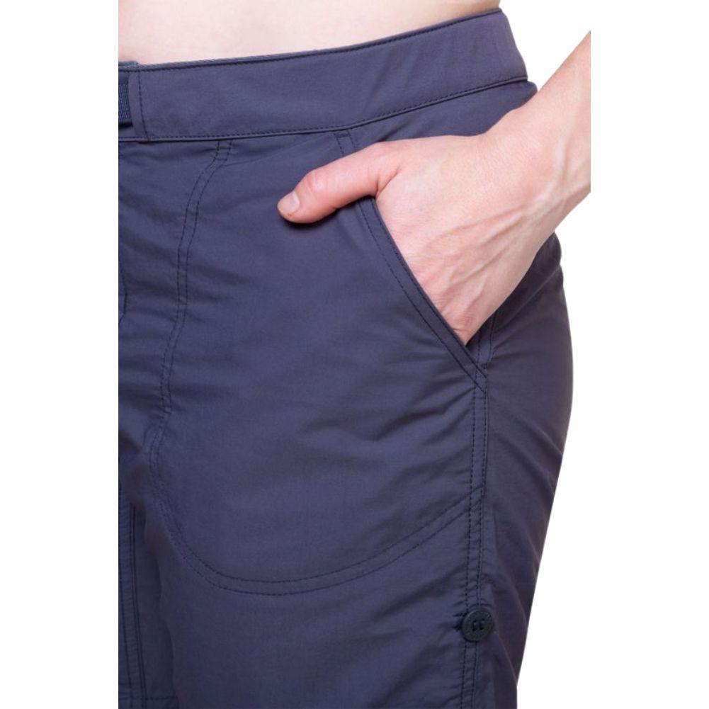 Mountain Equipment Women&#39;s Approach Hiking Shorts (Blue Nights) hand in pocket