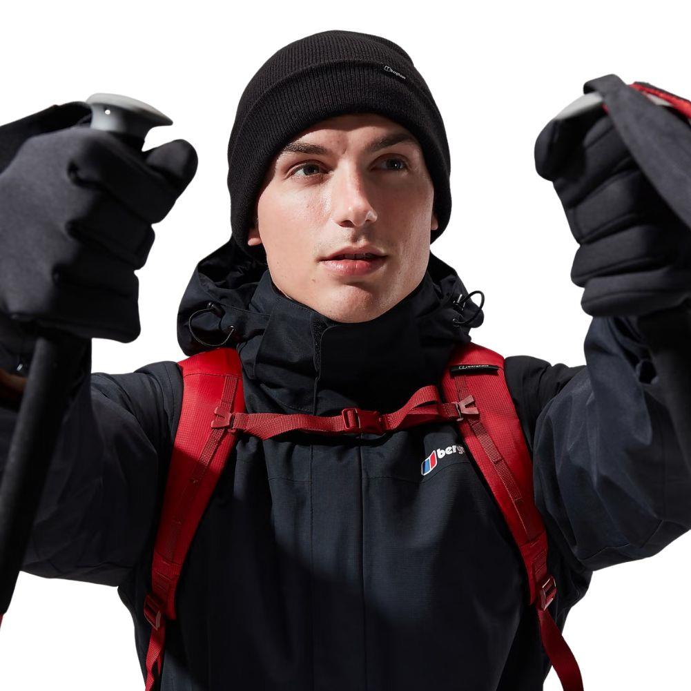 Berghaus Men&#39;s Hillwalker Interactive GTX Waterproof Jacket (Black) guy with skii poles