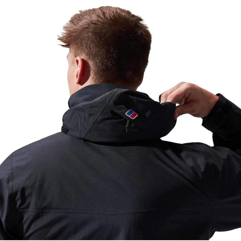 Berghaus Men&#39;s Hillwalker Interactive GTX Waterproof Jacket (Black) getting hood out