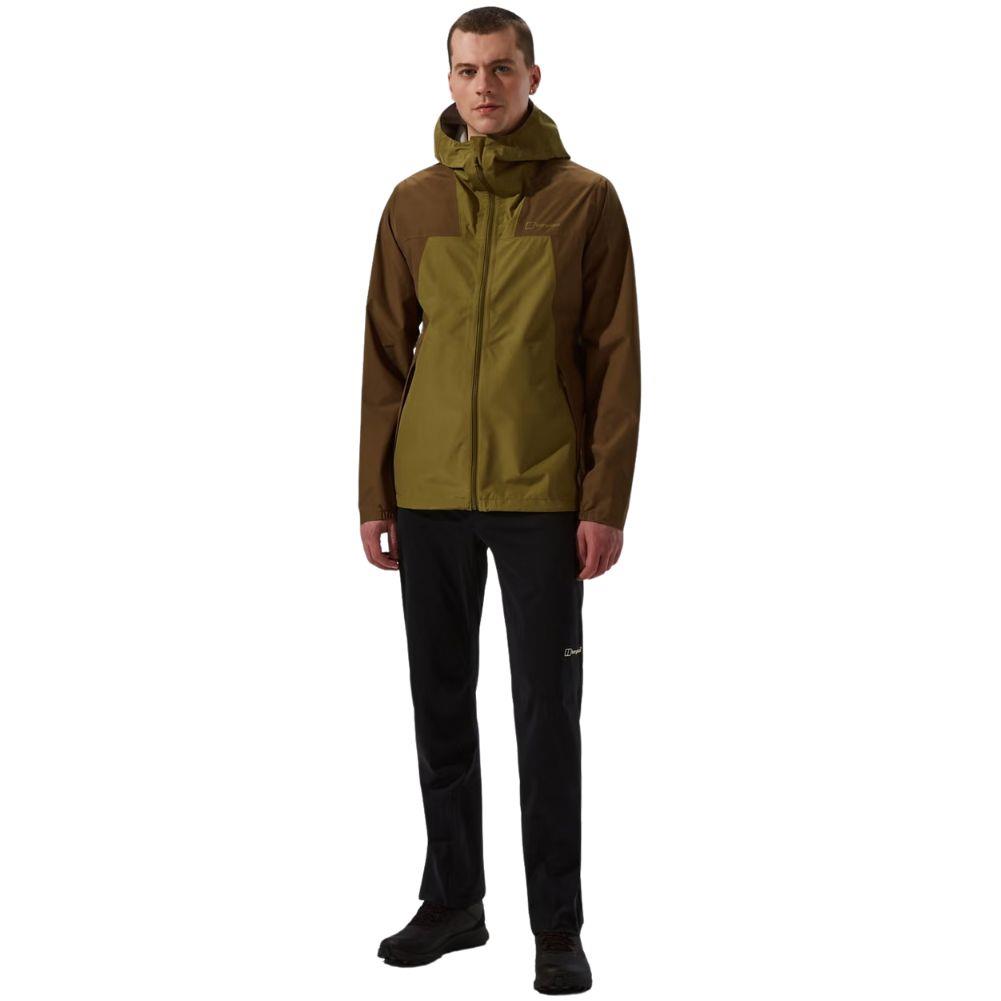Berghaus Men&#39;s Deluge Pro 3.0 Waterproof Jacket (Green/Brown) full body