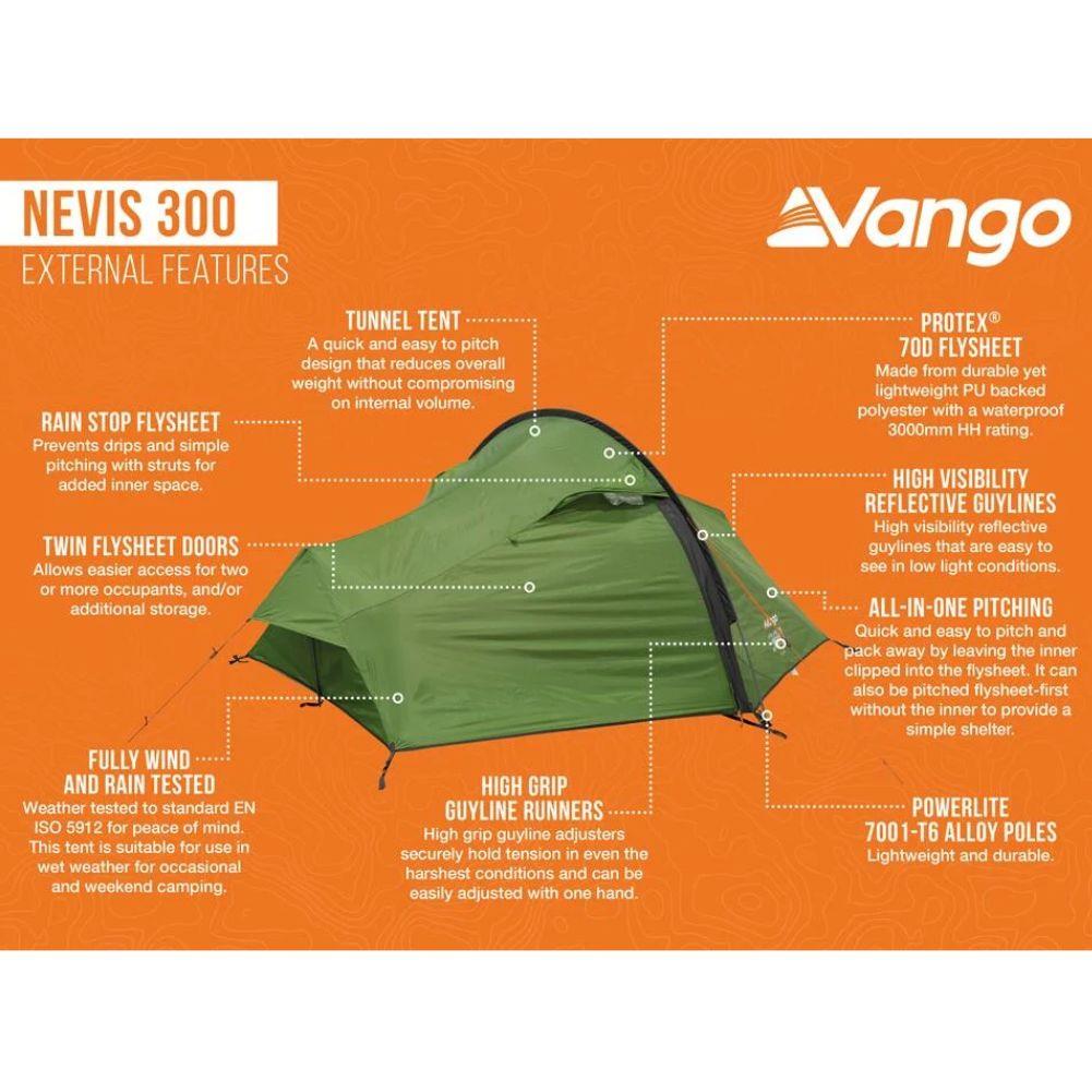 Vango Nevis 300 Tent - 3 Man Trekking/Backpacking Tent