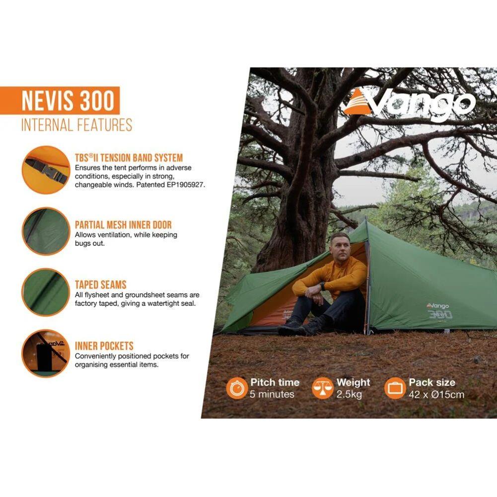 Vango Nevis 300 Tent - 3 Man Trekking/Backpacking Tent