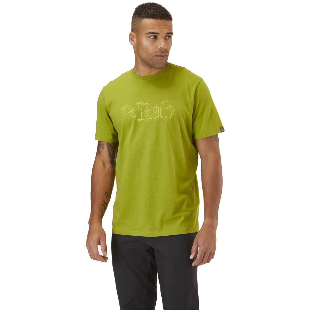 Rab Men's Stance Sketch Organic Cotton Tee (Aspen Green) looking away