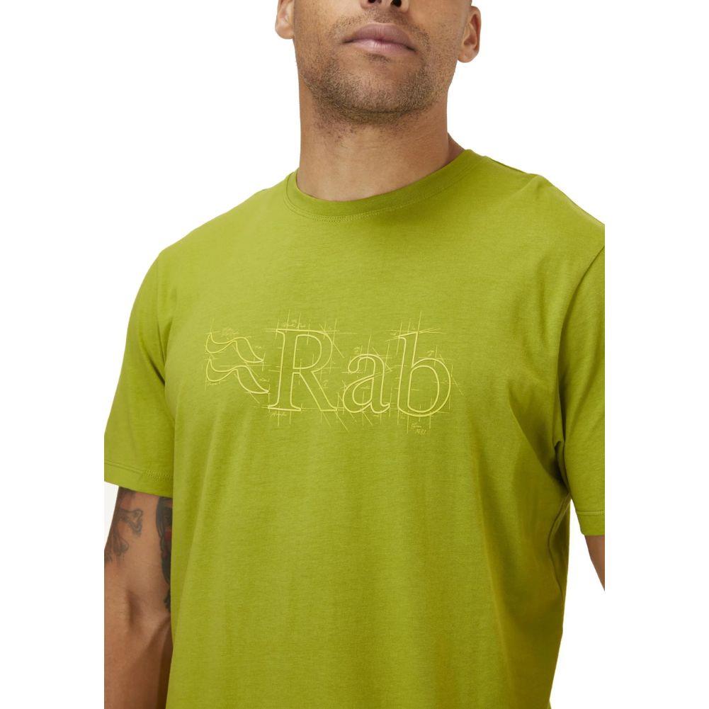 Rab Men's Stance Sketch Organic Cotton Tee (Aspen Green) rab logo