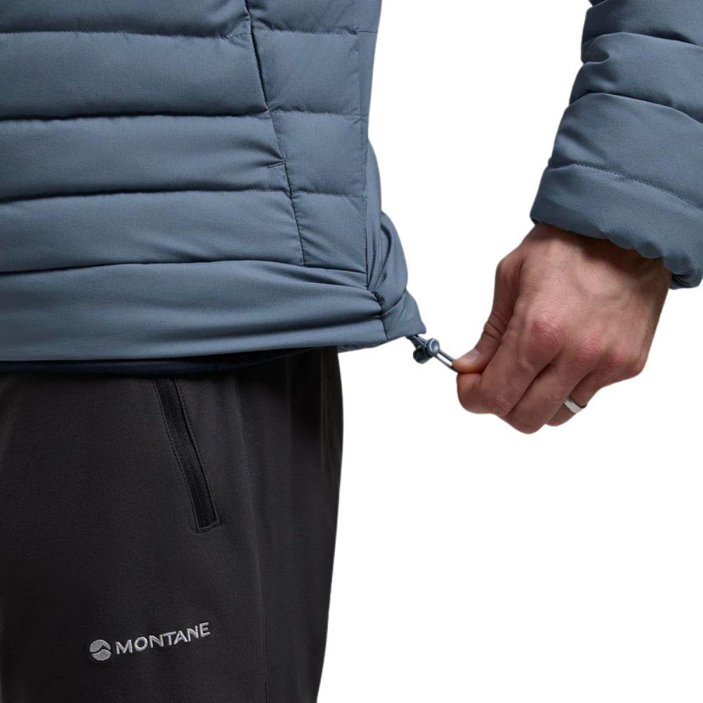 Montane Men&#39;s Resolve Hooded Down Jacket (Stone Blue) pullet side