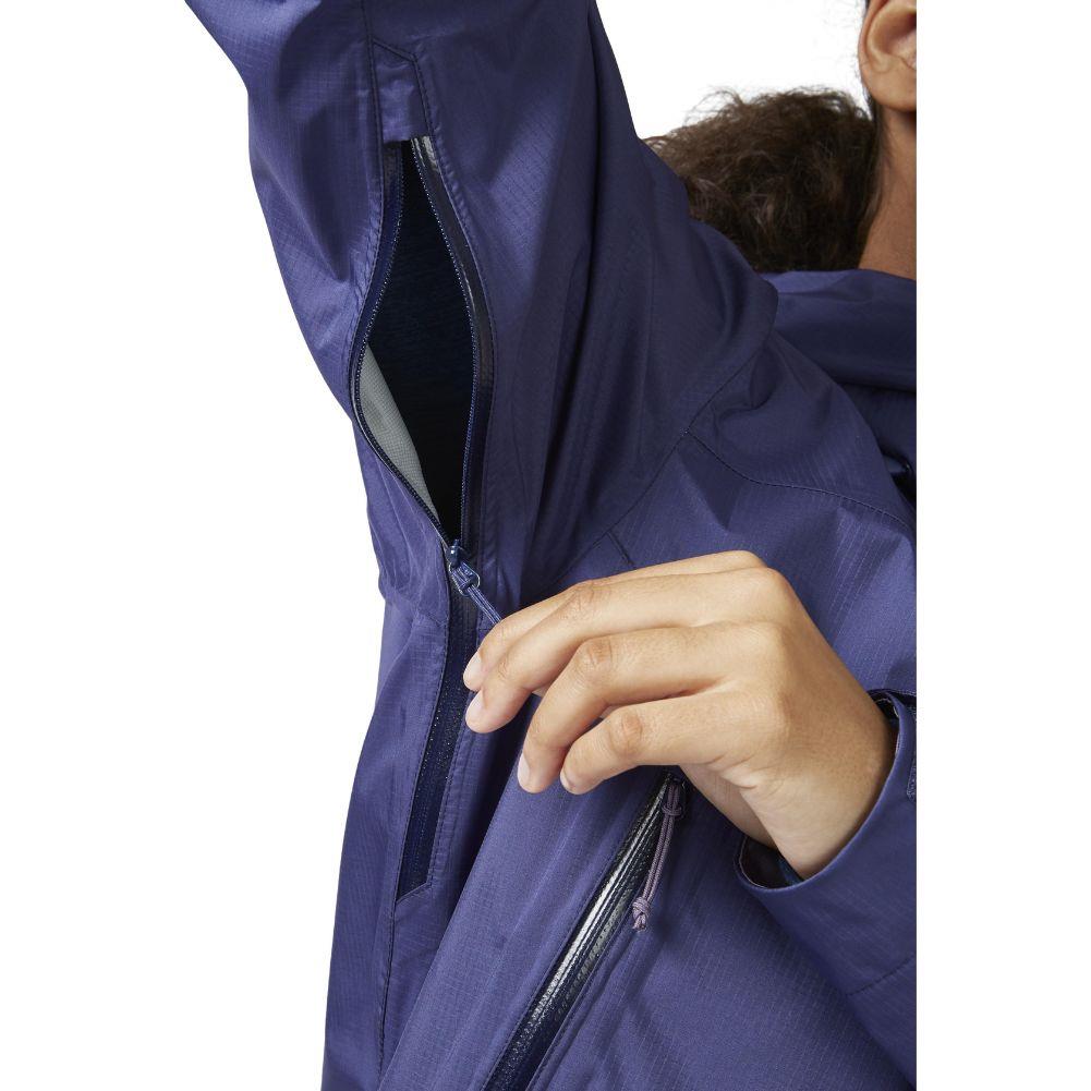RAB Women&#39;s Downpour Plus 2.0 Waterproof Jacket (Patriot Blue) armpit zip