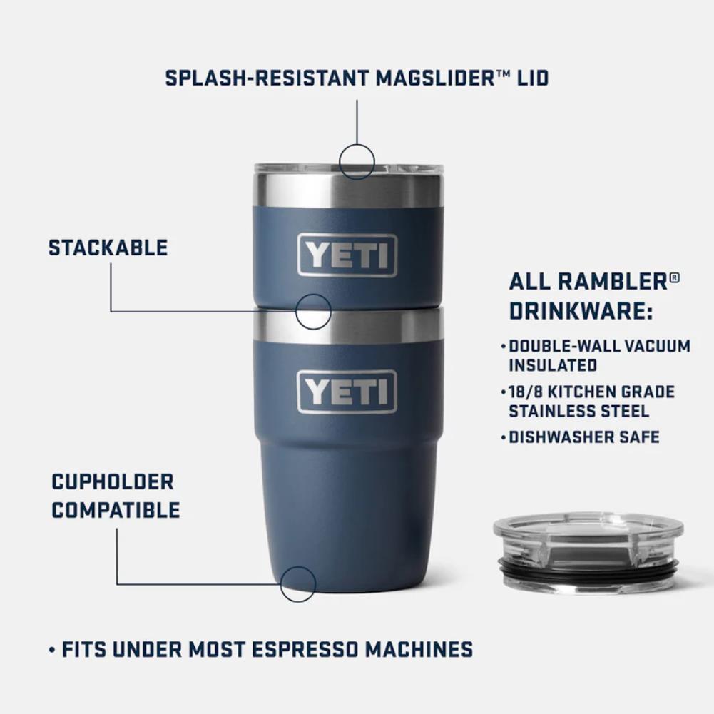 YETI Rambler 8 Oz Stackable Cup (White) splash