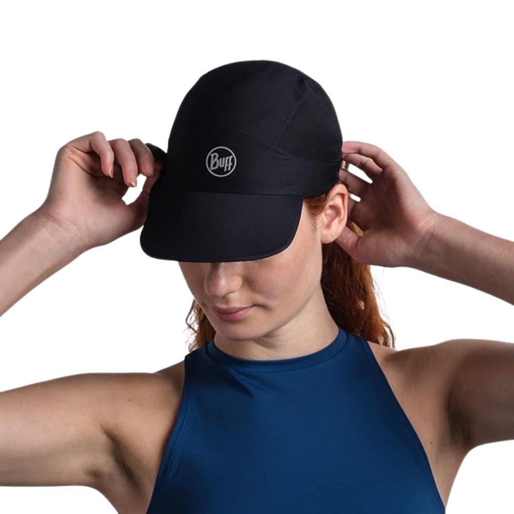 Buff 5 Panel Go Cap (Solid Black) women head